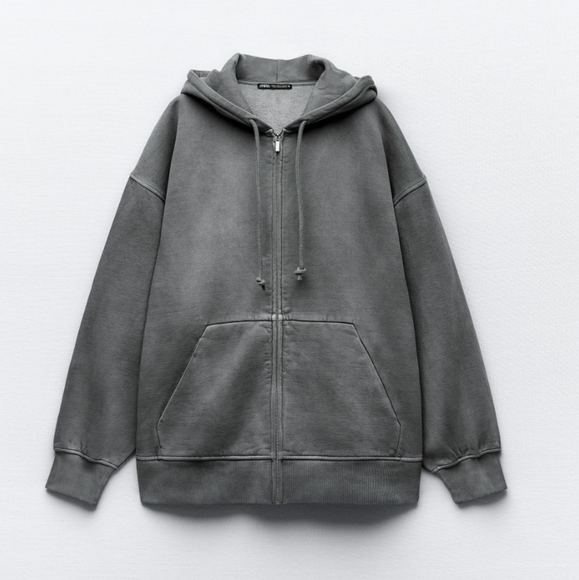 Zara Tops - Zara Gray Oversized Hoodie